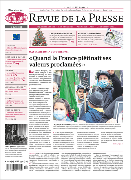 Titelseite Revue de la Presse Ausgabe Dezember 2021